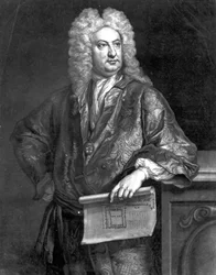 Sir John Vanbrugh, engraved by John Faber the Younger, 1727